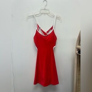 Red and White Strappy Dress